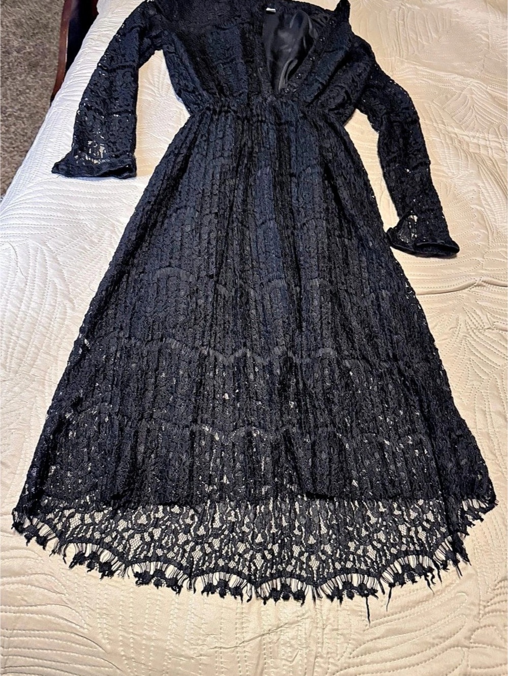 Black Lace Maxi Dress Like New